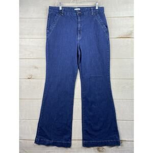 Sofia Jeans Trouser Flare 18 High Rise Waist Wide Leg Dark Denim 32" Inseam